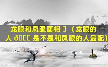 龙眼和凤眼面相 ☘ （龙眼的人 🐕 是不是和凤眼的人最配）